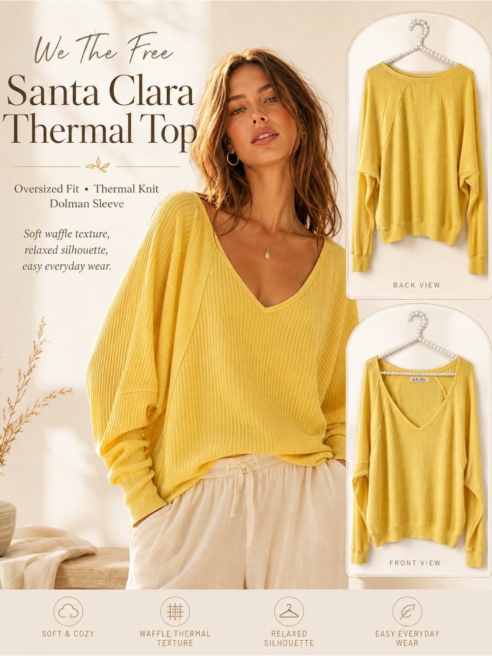 We the free Clara thermal top also in black  orange burgundy and olive-green